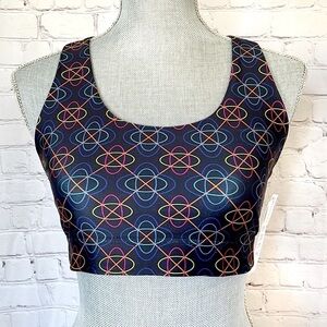 TEREZ Hi Shine Multicolor Sound Shapes Racerback Sports Bra